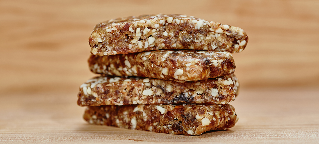 date and nut bars in a stack