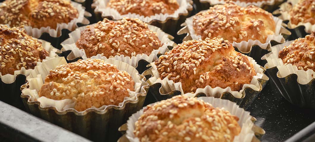 muffins in baking pan