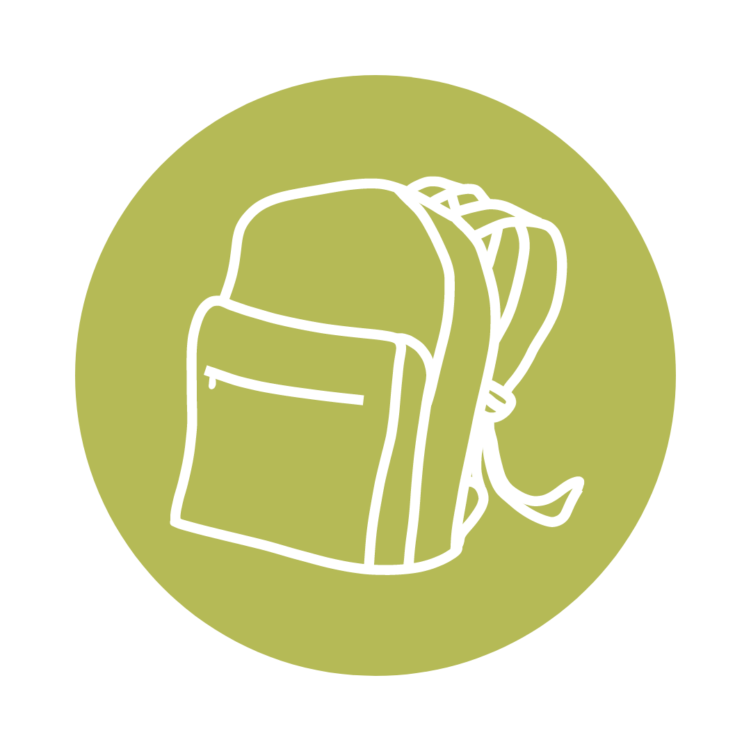 Backpack and school supplies icon