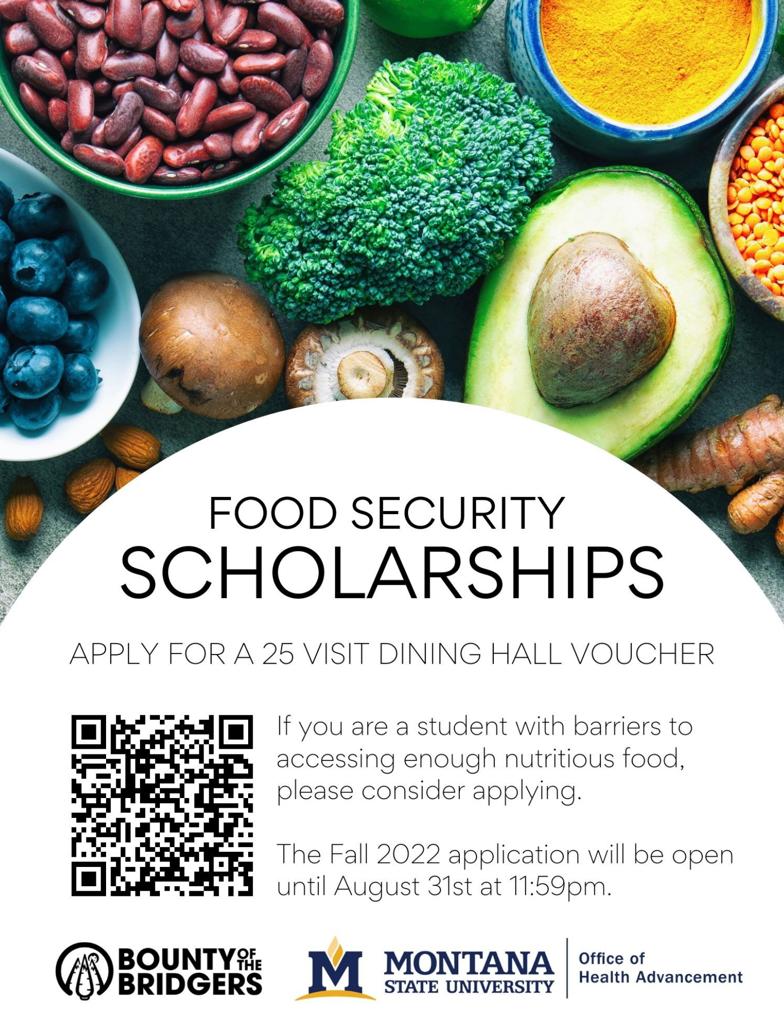 Food Security Scholarship is open until August 31st