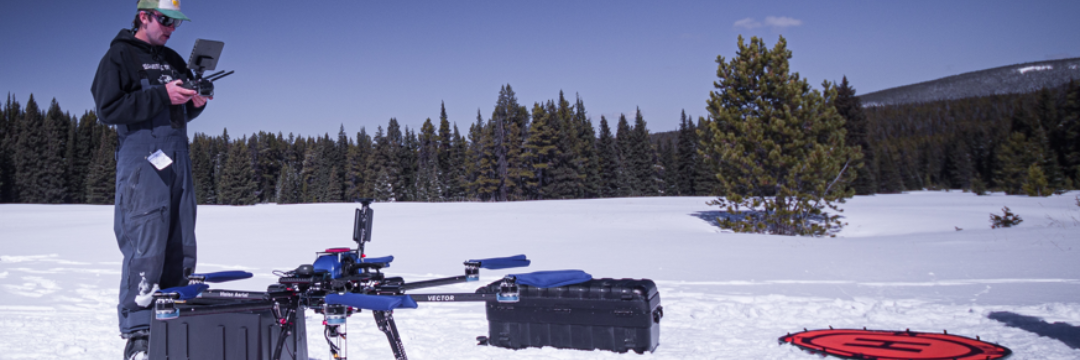 A GCF member setting up a drone to conduct fieldwork