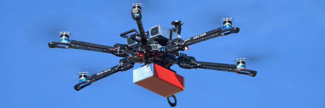 Drone flying in the sky