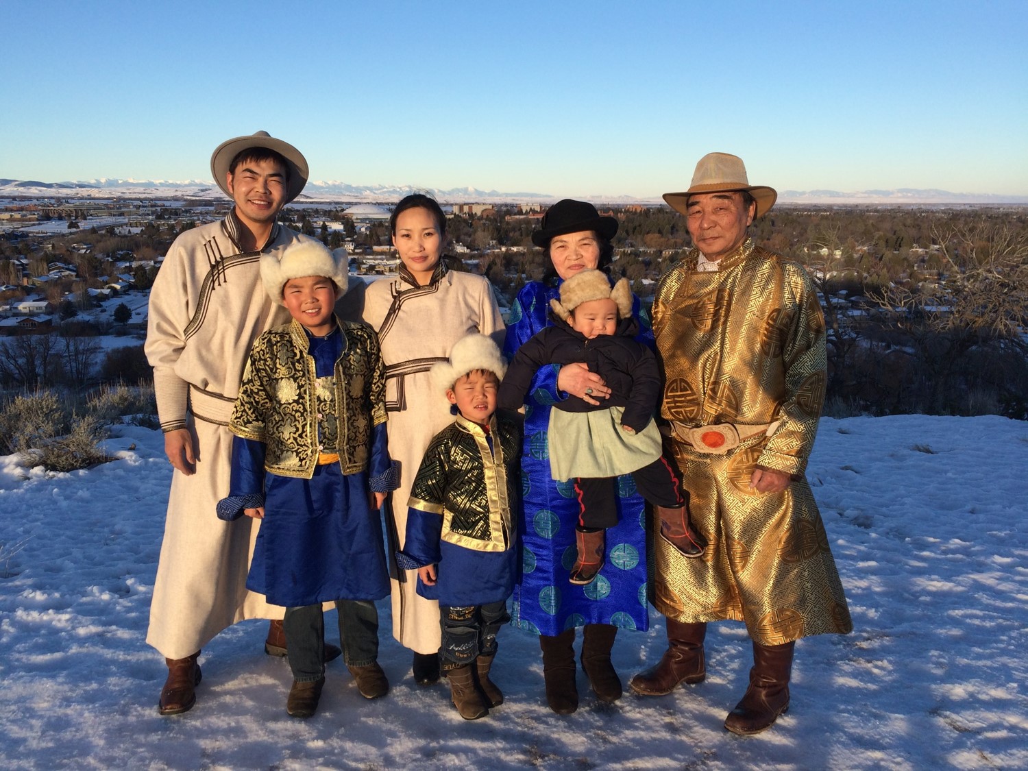 Dorj with family in Bozeman