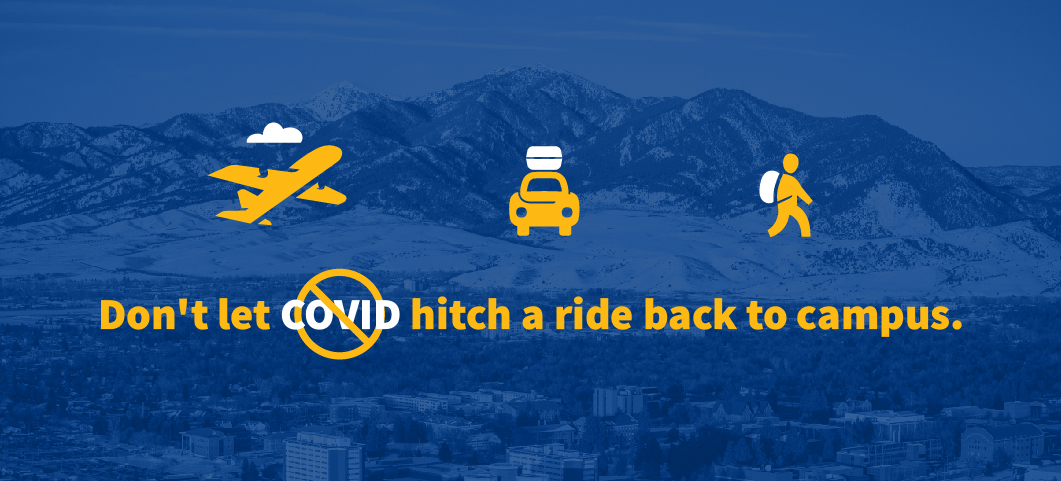 Don't let COVID hitch a ride back to campus. Before returning, limit social interactions, and self-quarantine is encouraged. 