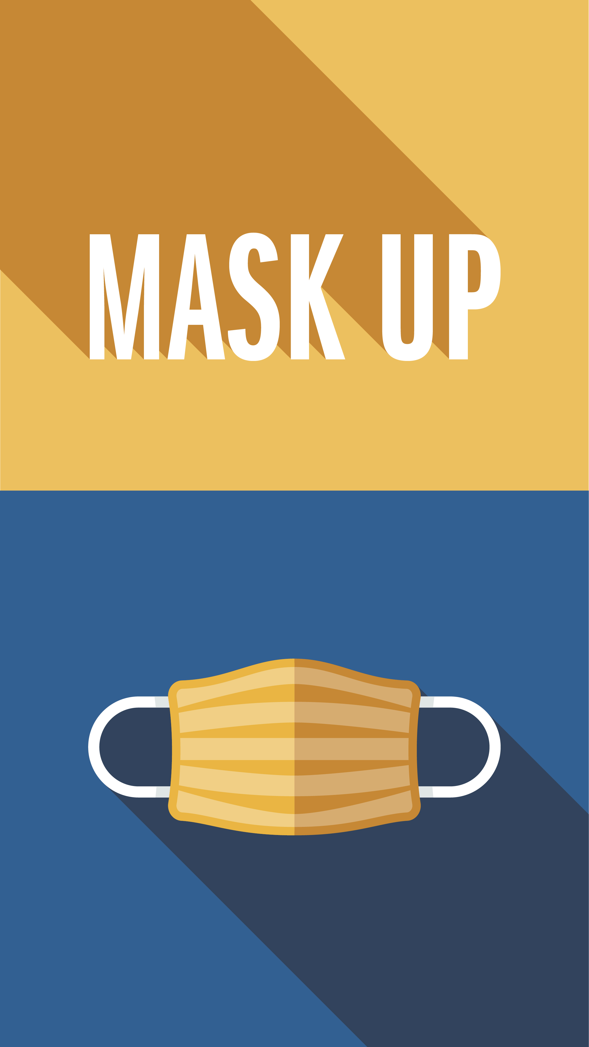 Mask up. Blue and gold.