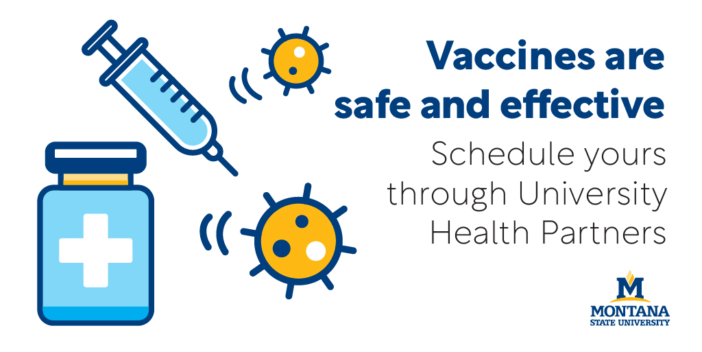 Vaccines are safe and effective. Schedule yours through Student Health Partners.