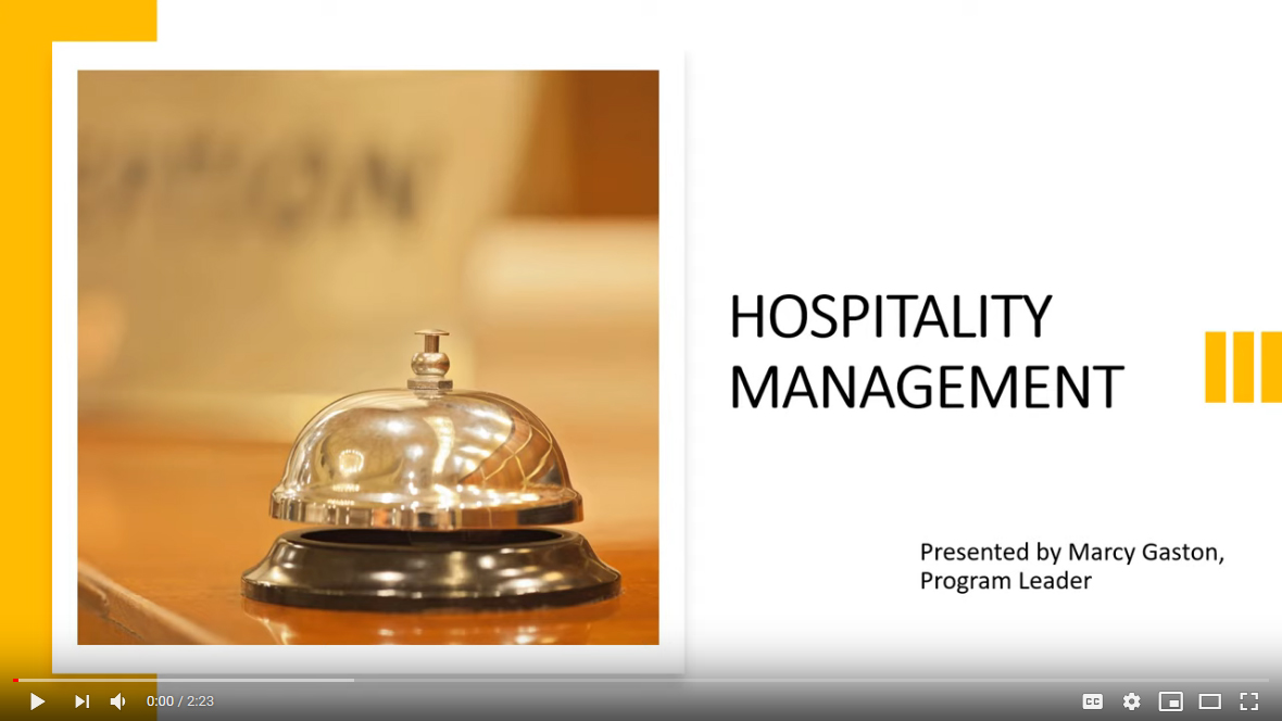 Hospitality management major video