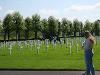 Denali Smith observes the grave markers American World War I  US Marines at Belleau Wood Cemetery.