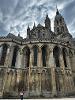 Lena Gantner walks in front of the Cathedral in Bayeux. Students were impressed by the architecture and age of many of the sites seen.