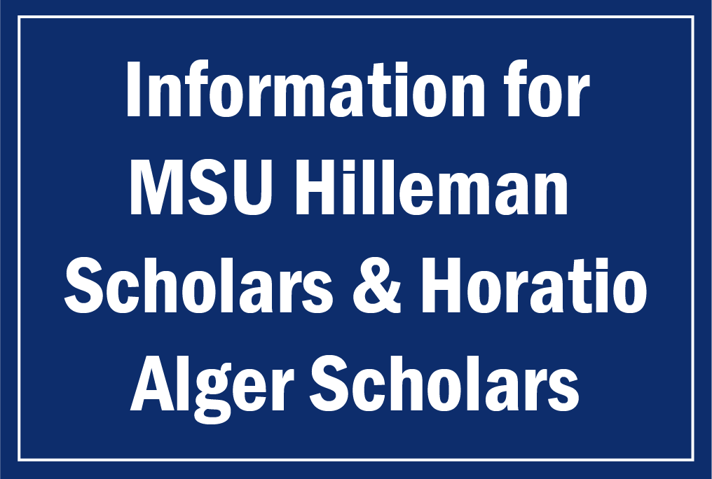 information for hilleman scholars and horatio alger scholars