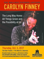 Poster of 2017 Stegner Lecture with Carolyn Finney