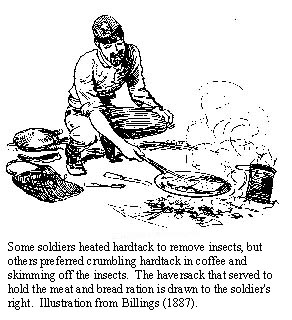 Drawing of soldier cooking
