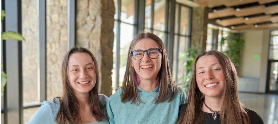 Montana State University 2025 Udall Scholars Damaris Addy, left, Grace Epperson, center, and Brookelyn Conti.
