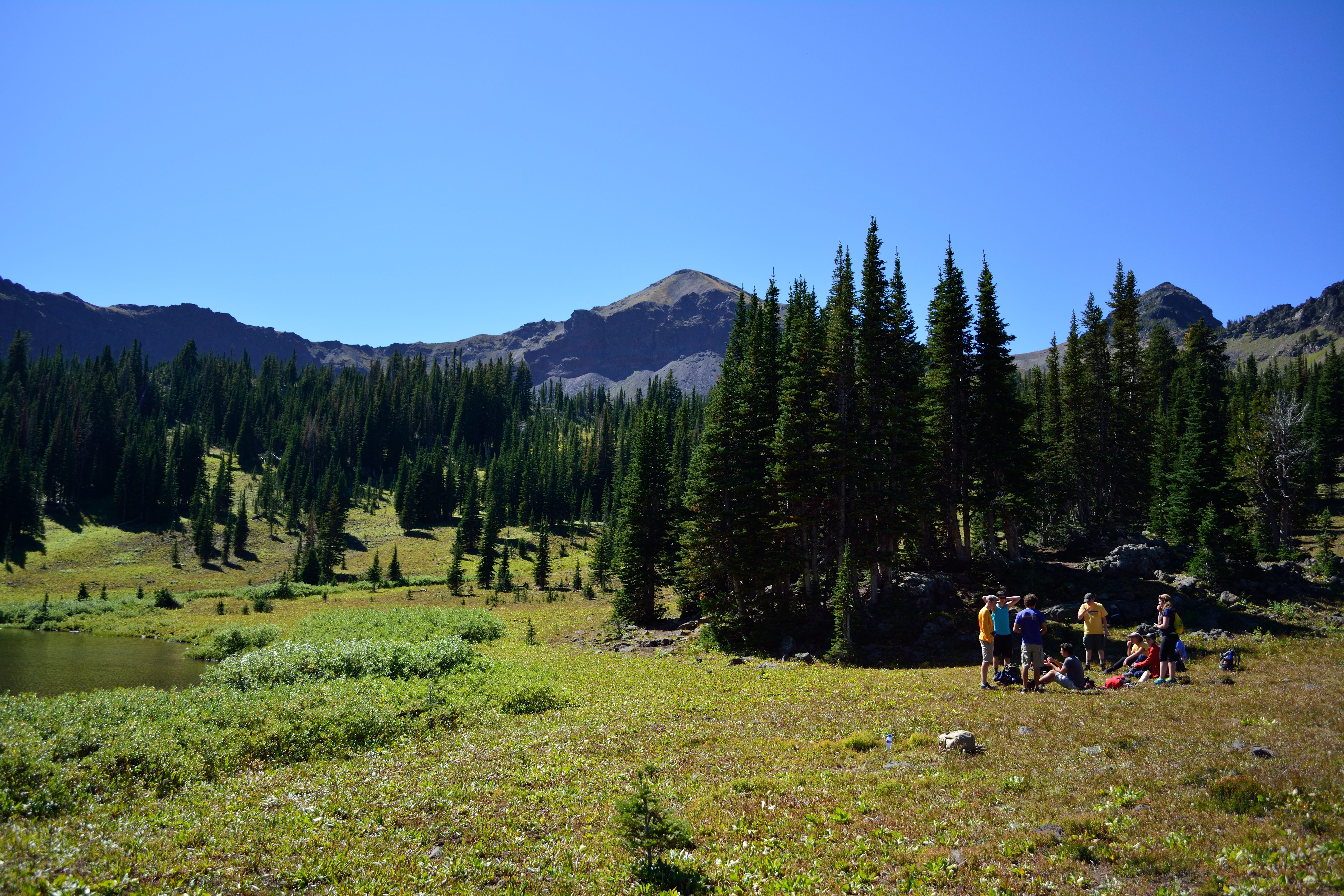 Hyalite Lake with Honors students