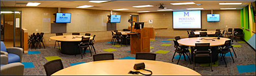 Photo of an empt;y TEAL classroom at MSU 2018