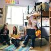 Residents studying in their room in Hannon Hall