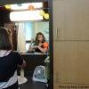 Hapner resident doing hair by the vanity