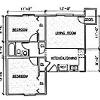 Branegan Court 2 bedroom flat floor plan.