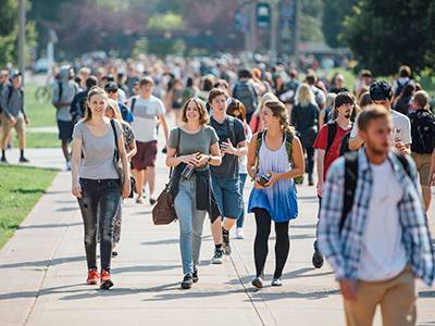 students on campus