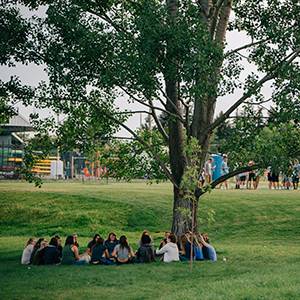 students hanging out