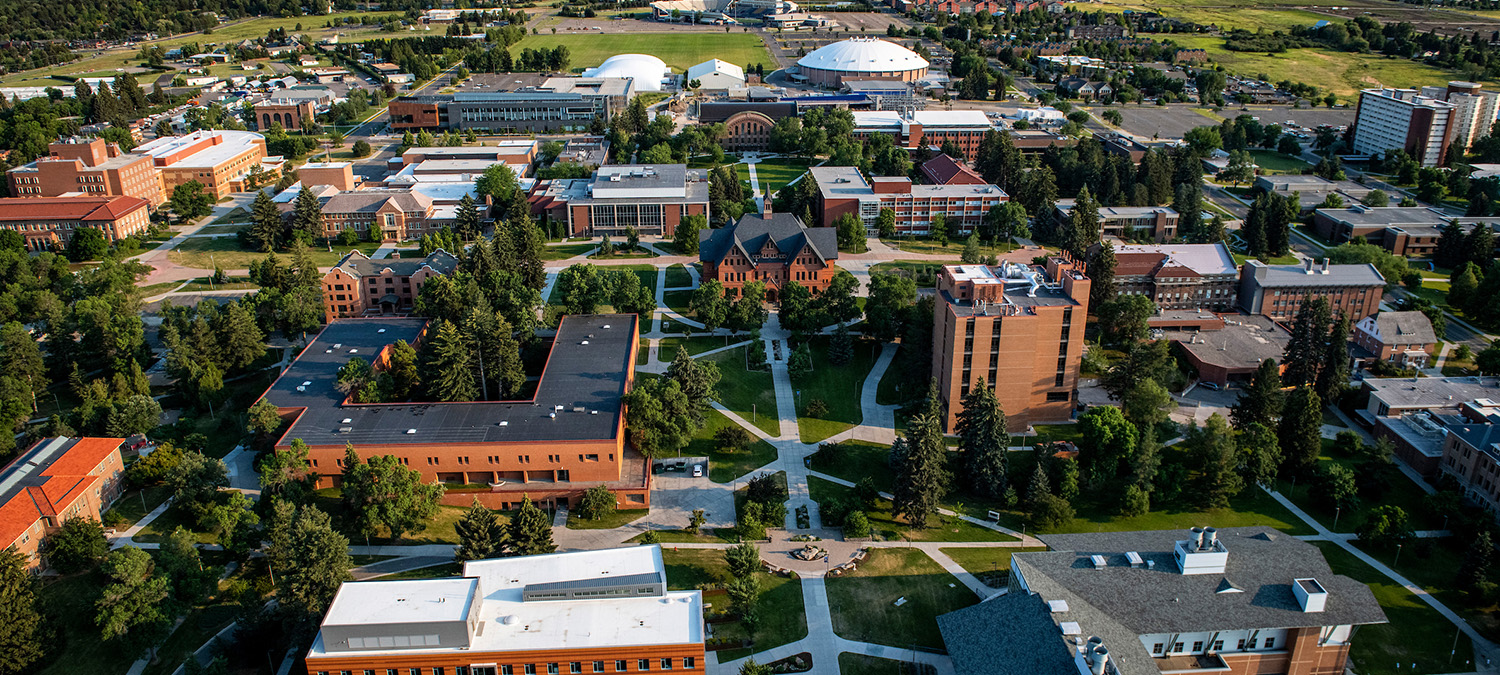 Aerial shot of Montana State University