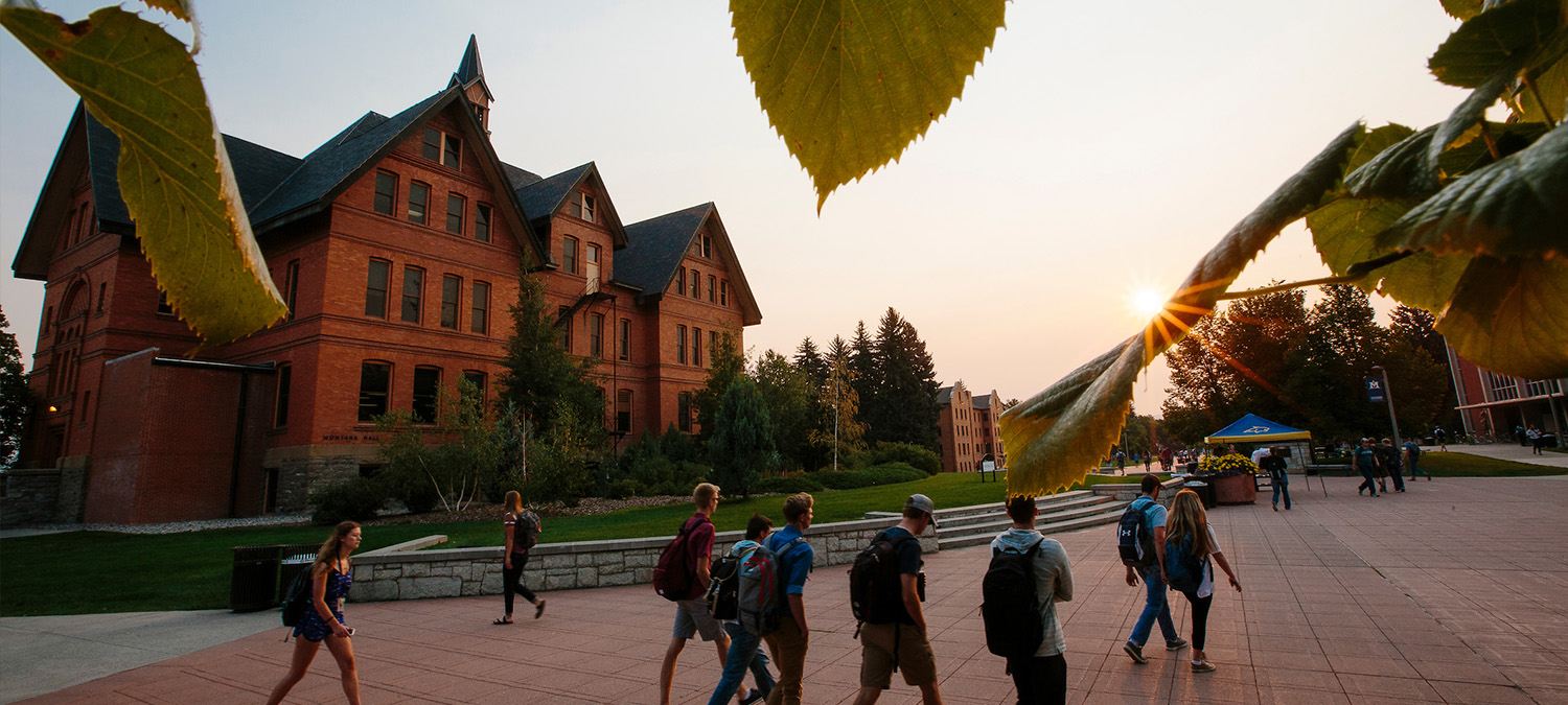 Students Walking In Front Of Montana Hall