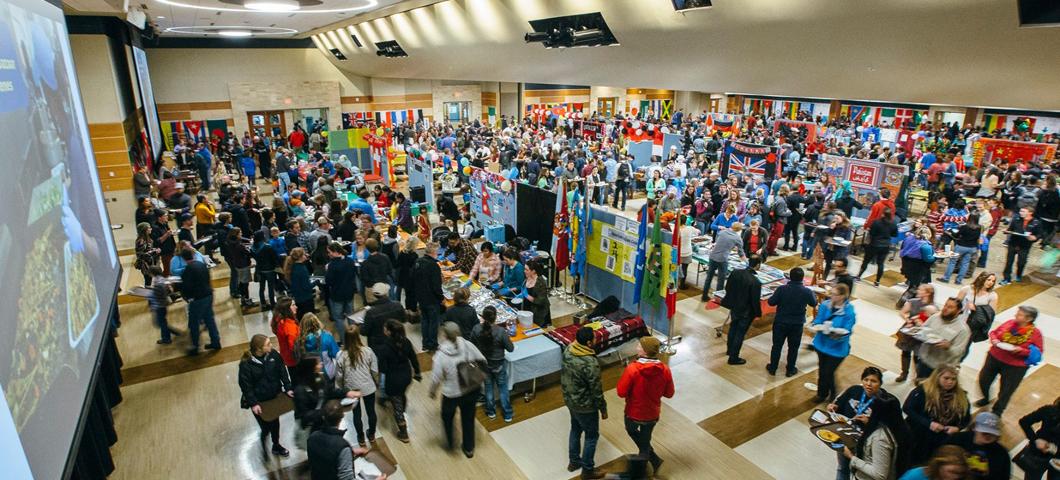 Aerial view of 34th annual International Food Bazaar