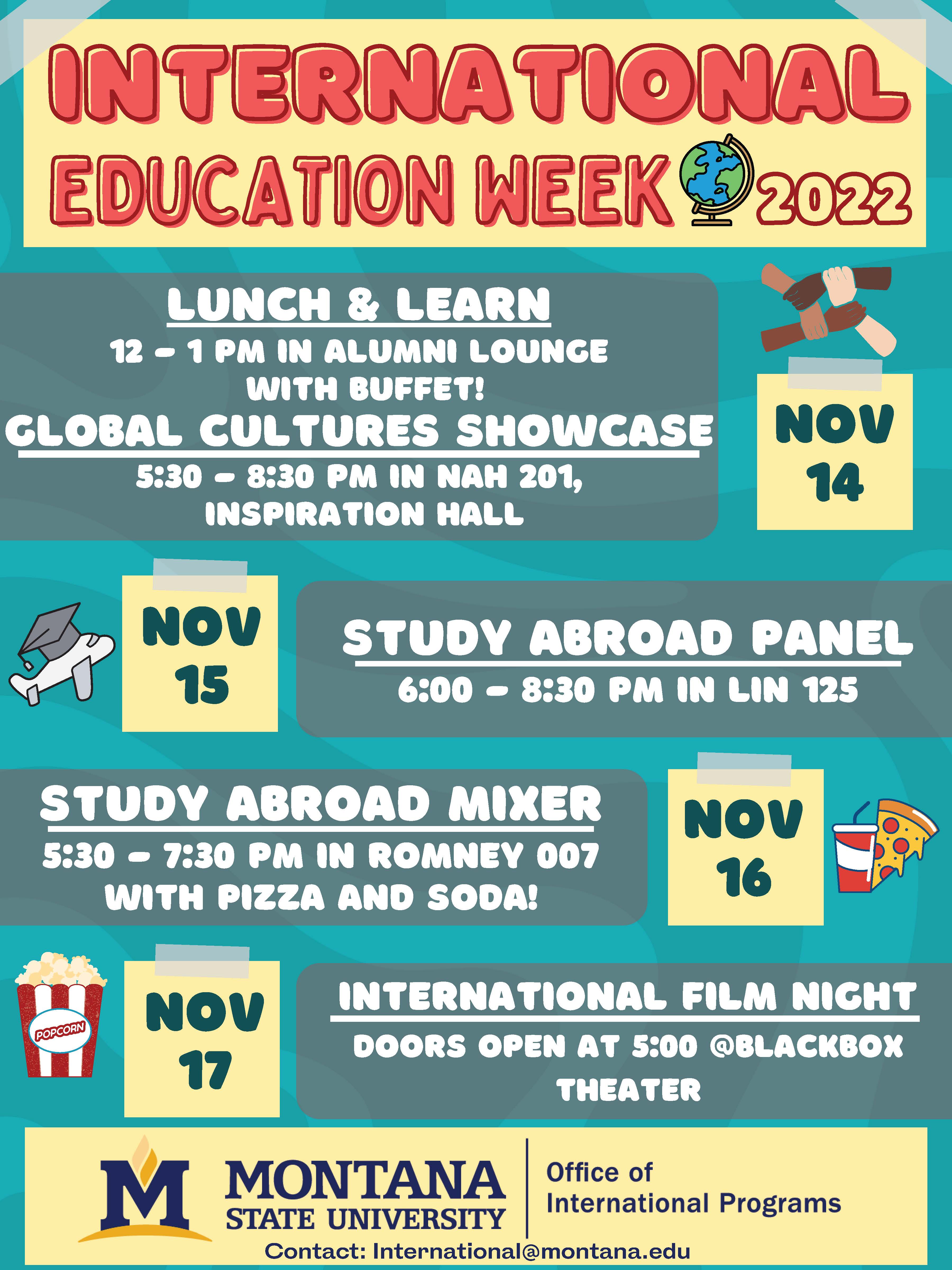 International Education Week 2022 Week at a Glance