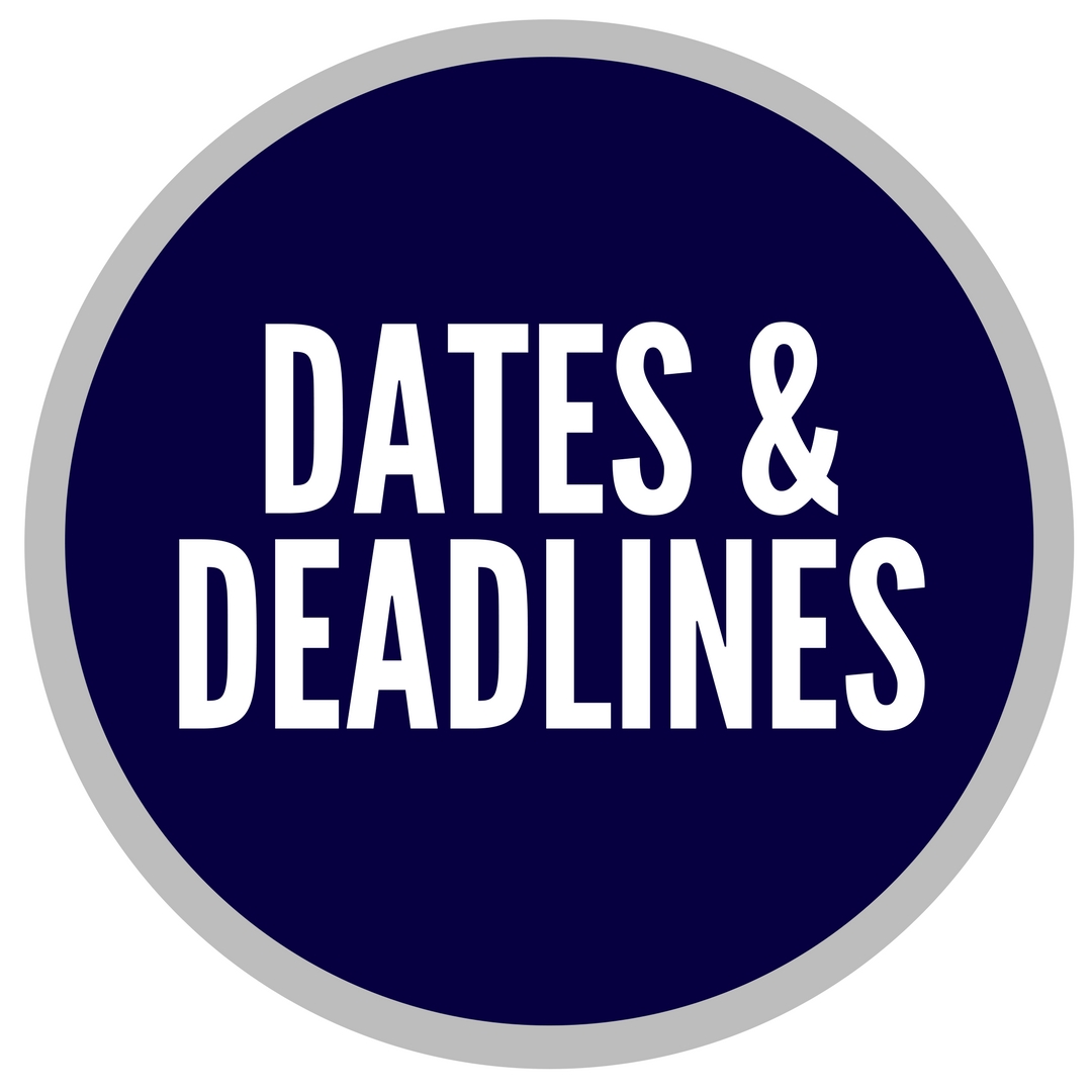 dates and deadlines