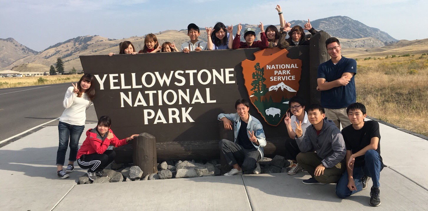 Group of Kumamoto students visiting Yellowstone