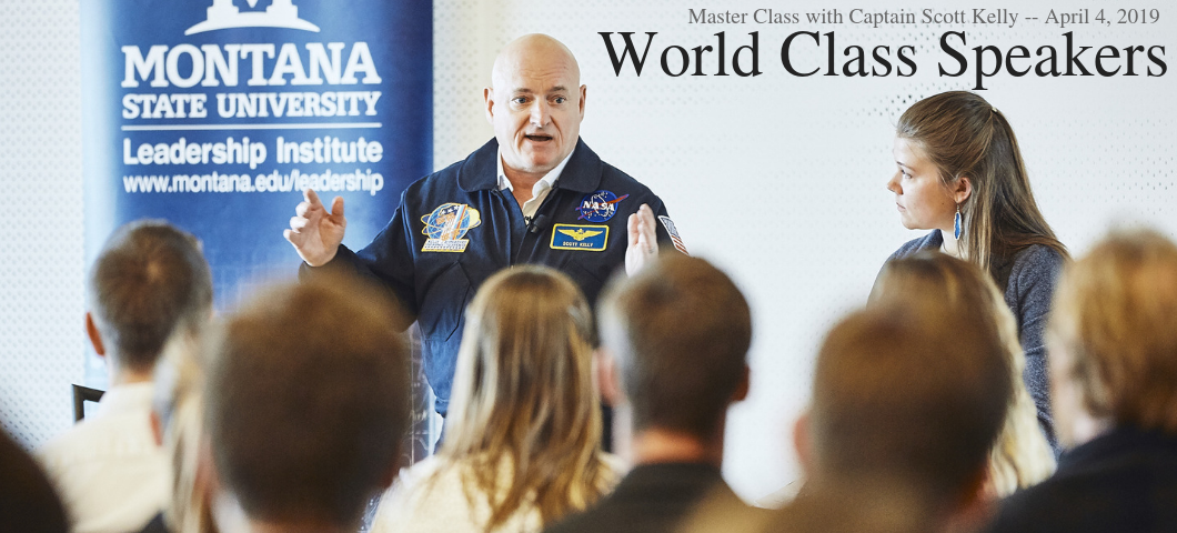 Master Class with Captain Scott Kelly -- April 4, 2019. The MSU Leadership Institute brings World Class Speakers to MSU students and community