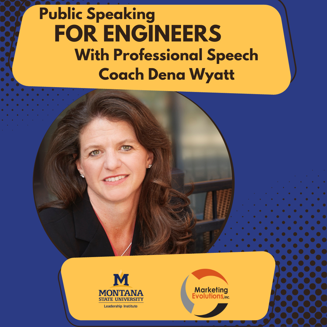Public speaking for engineers with professional speach coach Dean Wyatt in October 2023 psoter