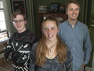 Connor Murnion (left), Katherine Kent and McLain Leonard