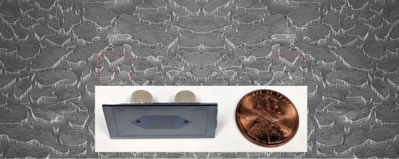 2D micromodel used for the study of multiphase flow in porous media. 