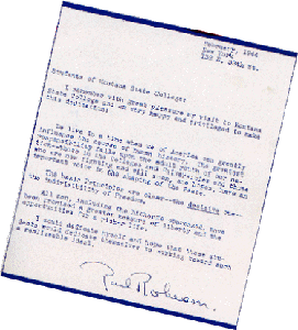 Paul Robeson Letter