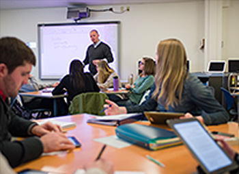 Students learning in a classroom