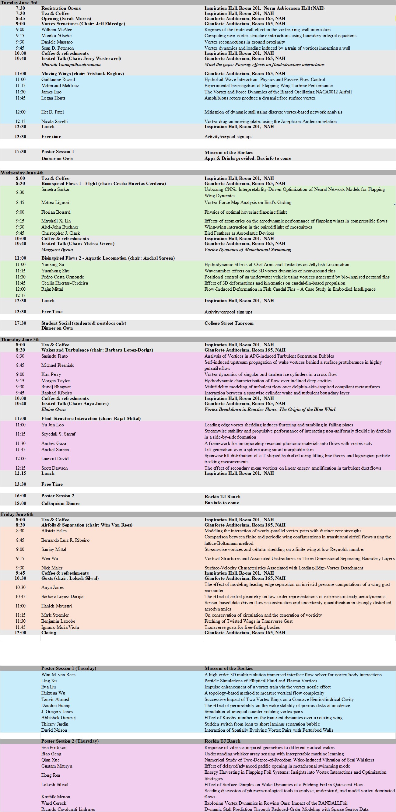 Preliminary Schedule