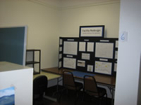 work space with room for working on display boards