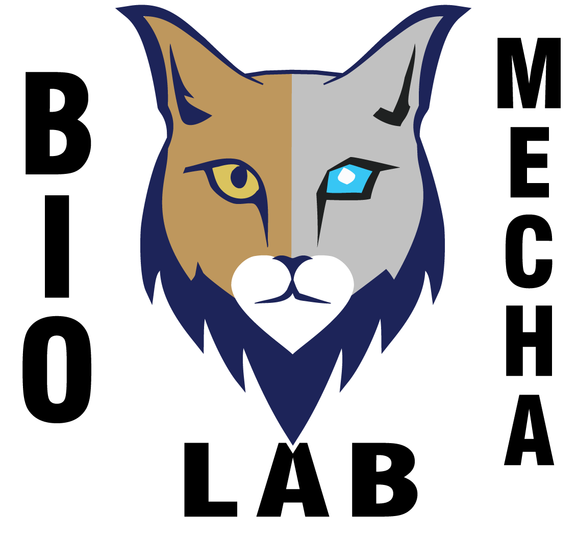 text biomecha lab with bobcat logo