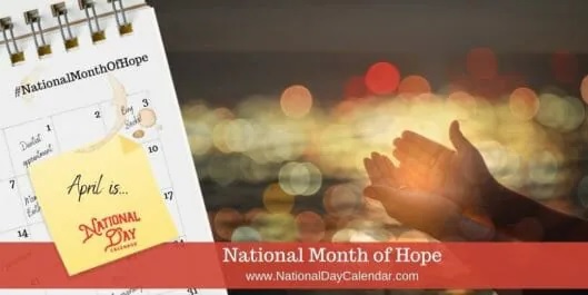 National Month of Hope banner features clasped hands and calendar page