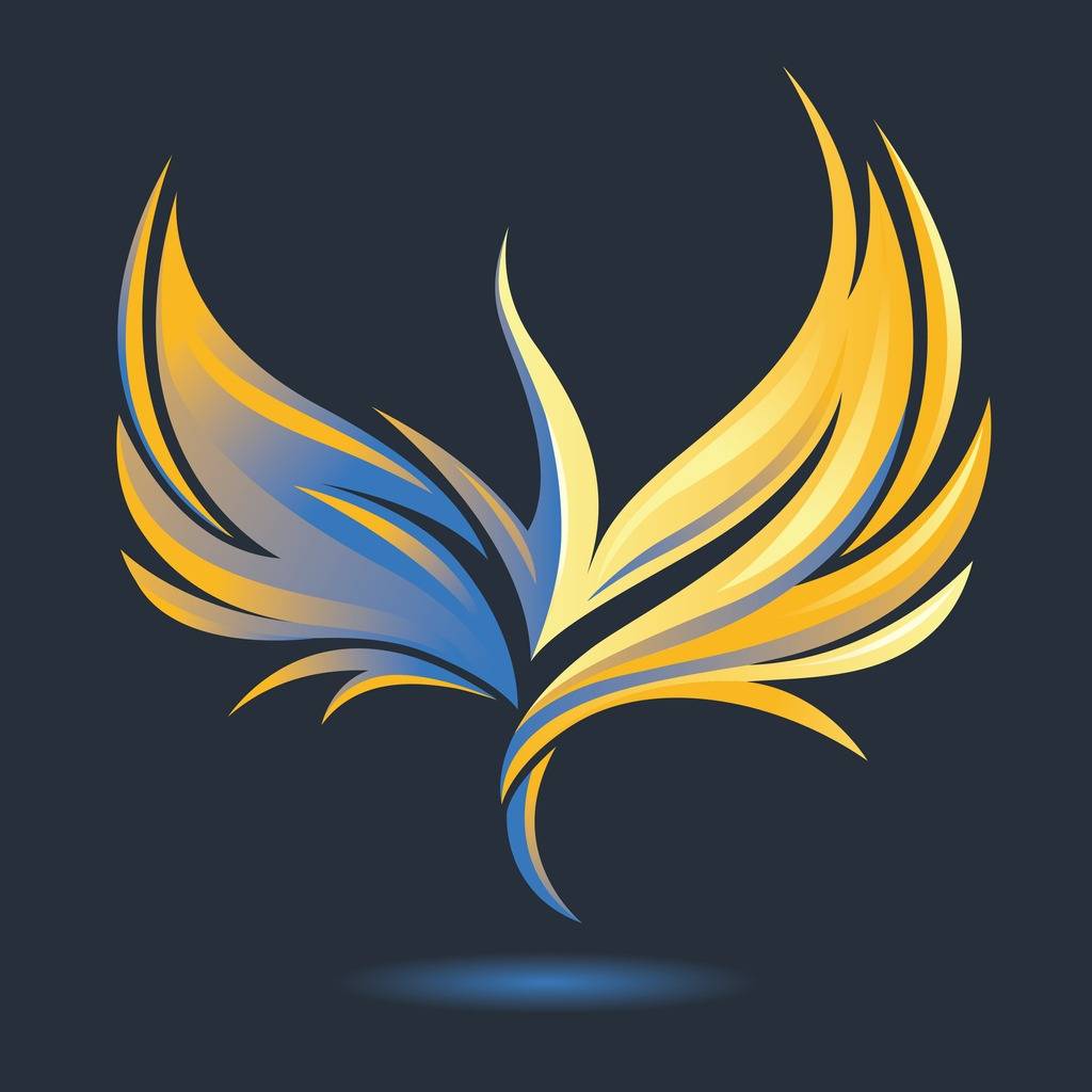 blue & gold rising phoenix