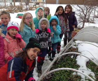 Hinsdale Kids Eating Winter Spinach Hinsdale Kids Eating Winter Spinach