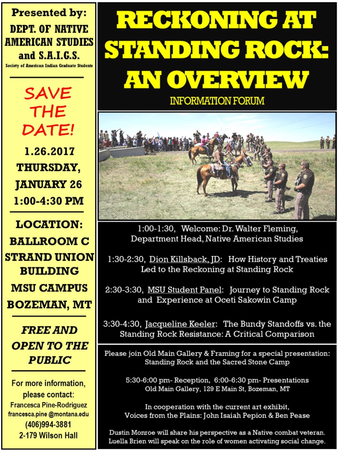 Reckoning at Standing Rock Event Flyer Reckoning at Standing Rock Event Flyer