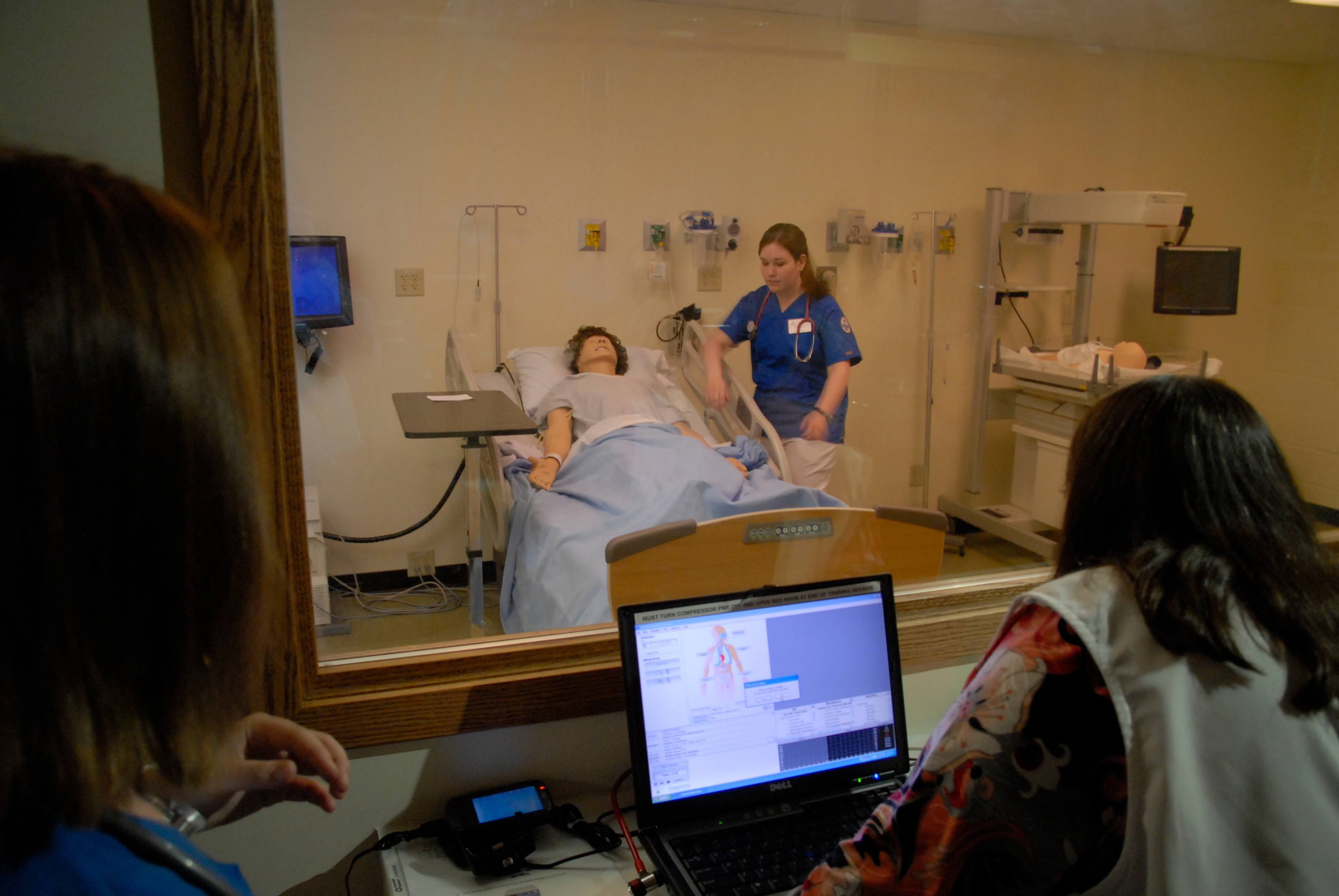 Students in Sim Lab with Observation Room