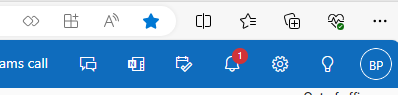 The top right corner of the Outlook Online browser page where a circle icon exists. It originally has the person's initials instead of a photo.