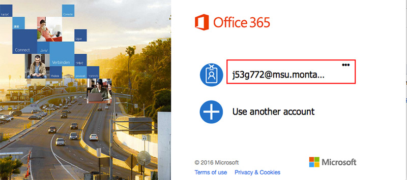 Office 365 login page