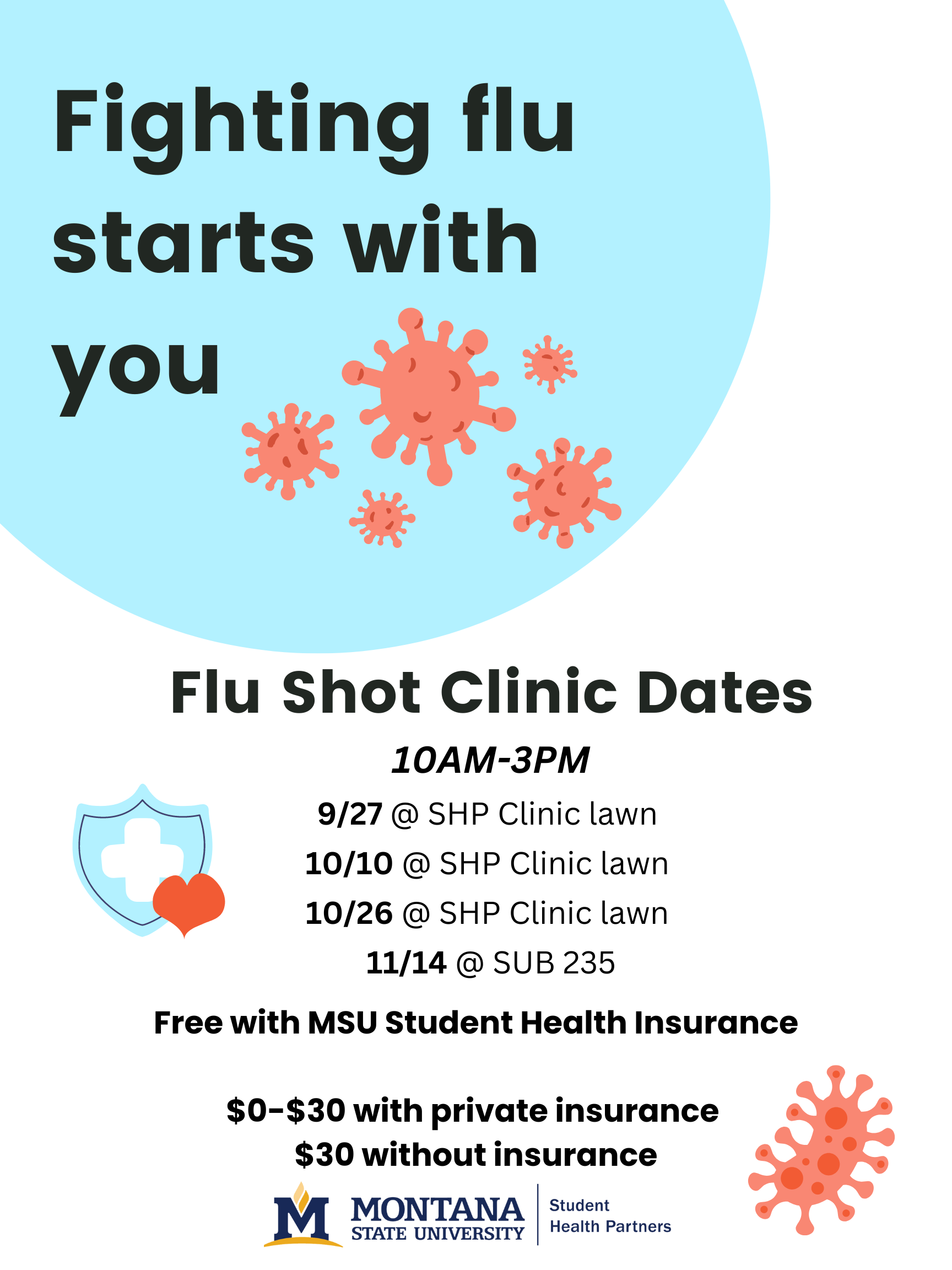 Flu Vaccination Clinic poster 2023