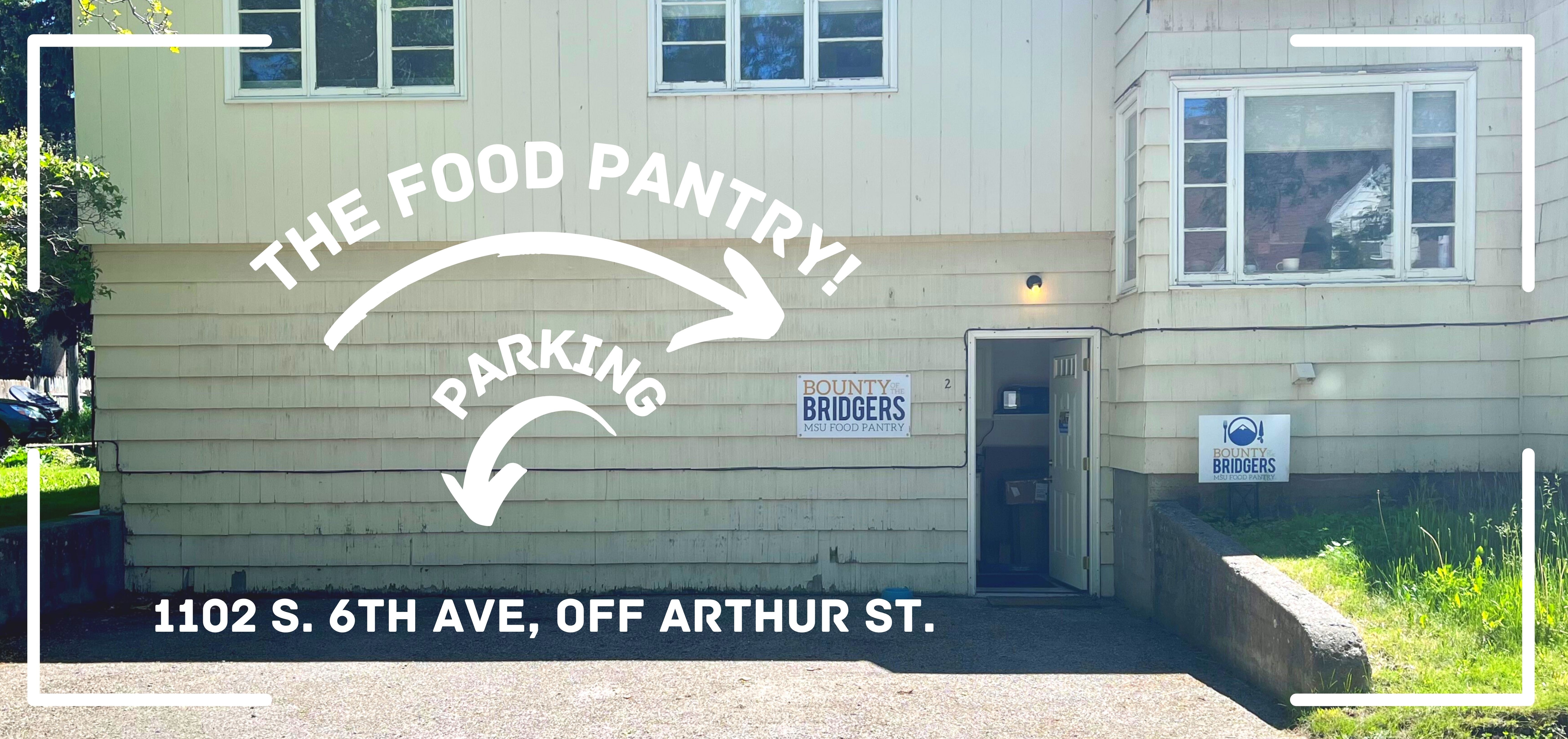 You may park directly in front of the entrance to the food pantry. 