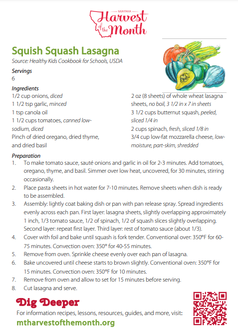 HOM Winter Squash Recipe - Lasagna