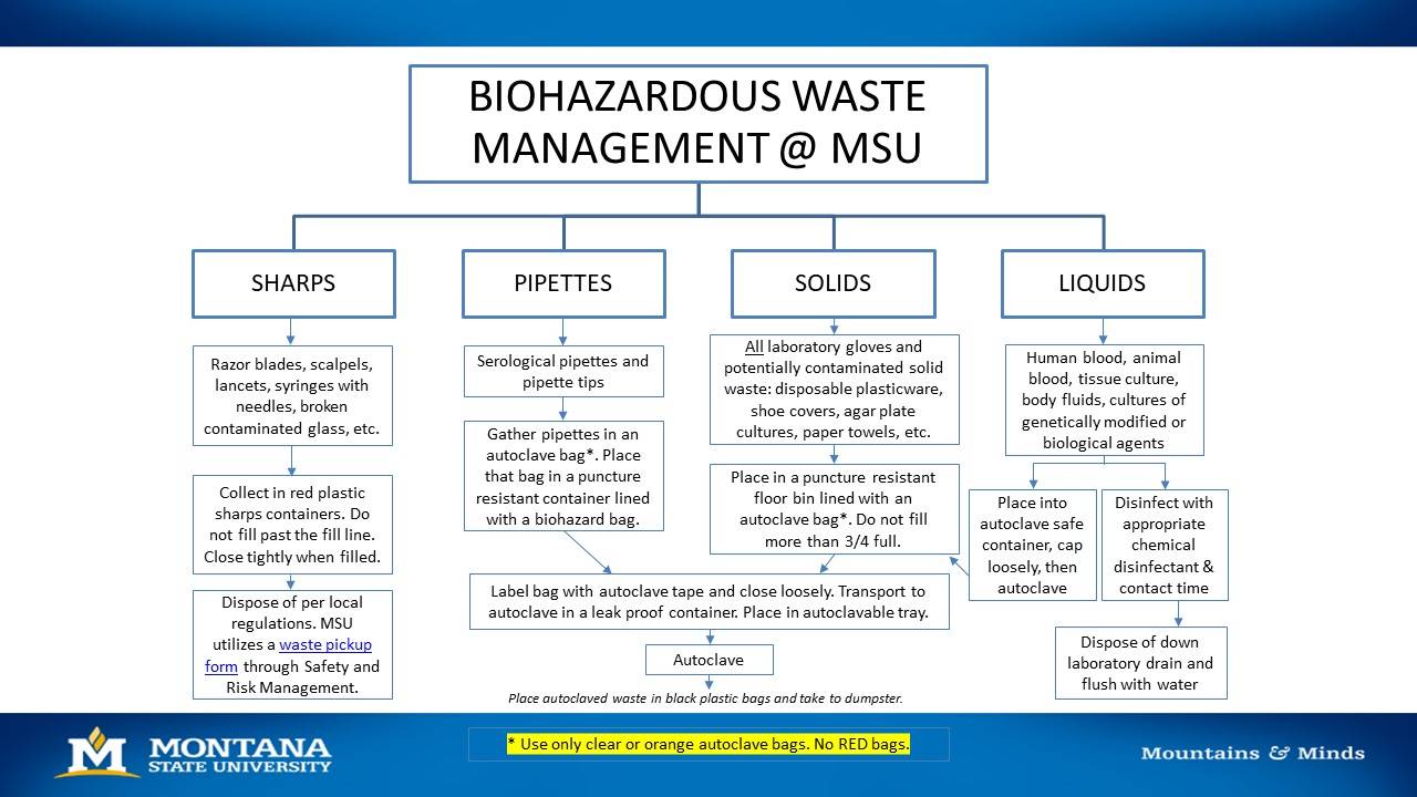Biohazardous Waste Disposal Chart